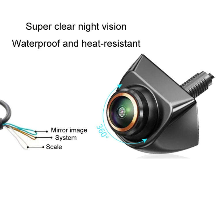 360-degree Adjustable Three-control Metal Fisheye Reversing Camera(Adjustable Korean Style)