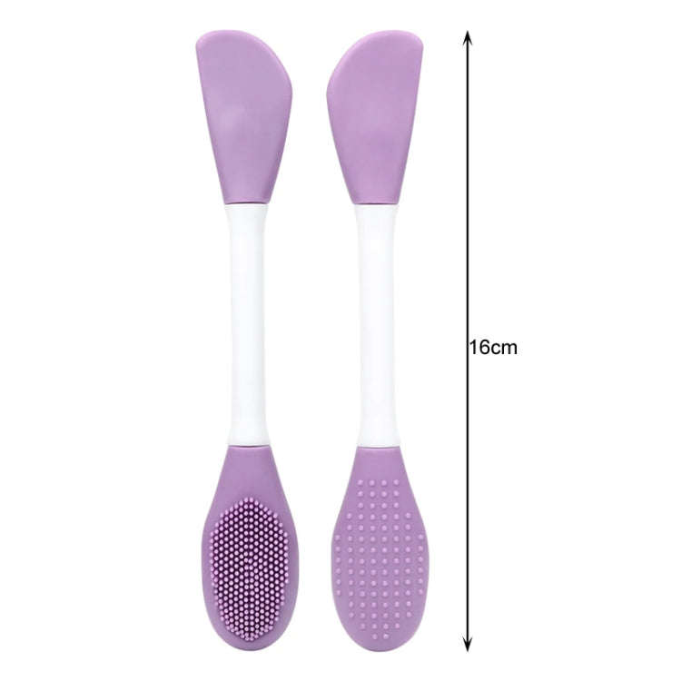 2pcs Dual Head Silicone Face Mask Brush Face Cleansing Massage Brush Mud Mask Applicator(Pink)