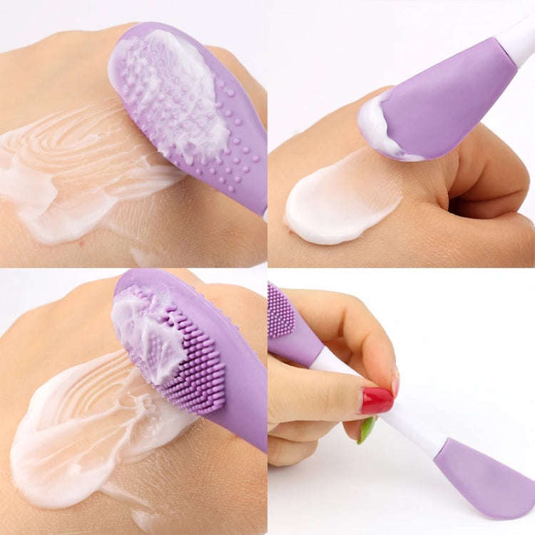 2pcs Dual Head Silicone Face Mask Brush Face Cleansing Massage Brush Mud Mask Applicator(Rose)