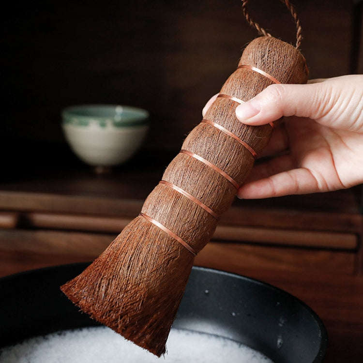 Palm Fiber BrushTea Ceremony Brush Household Cleaning Tools, Style: 22.5cm Large Round