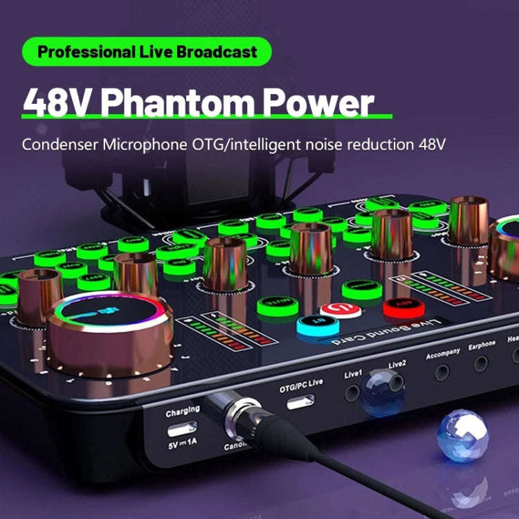K600 48V English Version Live Dedicated Sound Card(Black)
