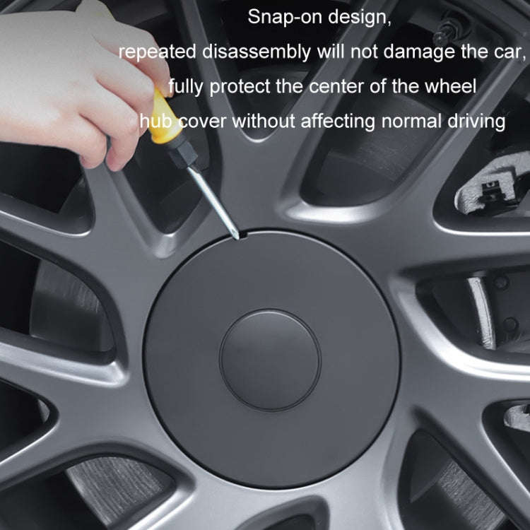 For 2024 Tesla Model 3 4pcs /Set Wheel Center Cover Modification Accessories(Matte Black)