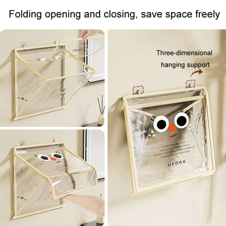 Bathroom Hanging Bag Foldable Transparent With Lid Waterproof Clothes Socks Storage Bag, Color: S...