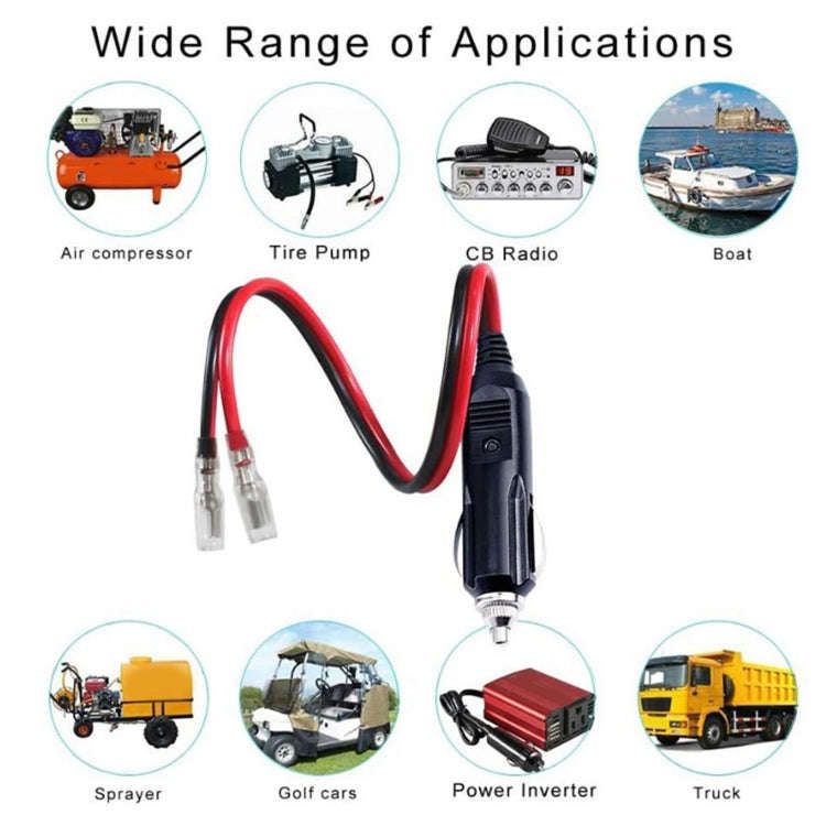 1pair 16AWG 15A 12V/24V Fused Cigarette Lighter Plug With Lead
