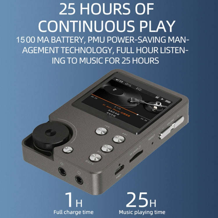 Without TF Card HIFI Lossless DSD256 Music Player Sports MP3(Silver Gray)