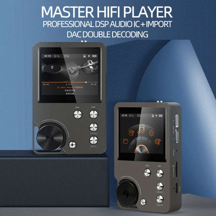 Without TF Card HIFI Lossless DSD256 Music Player Sports MP3(Silver Gray)
