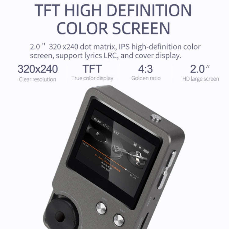 With 128GB TF Card HIFI Lossless DSD256 Music Player Sports MP3(Silver Gray)