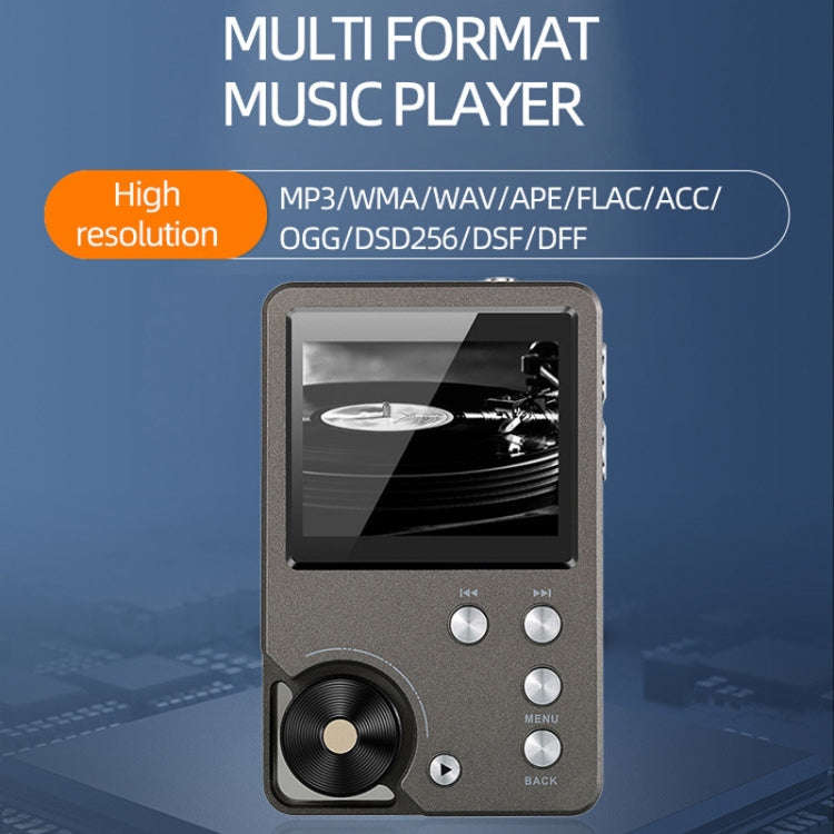 Without TF Card HIFI Lossless DSD256 Music Player Sports MP3(Silver Gray)
