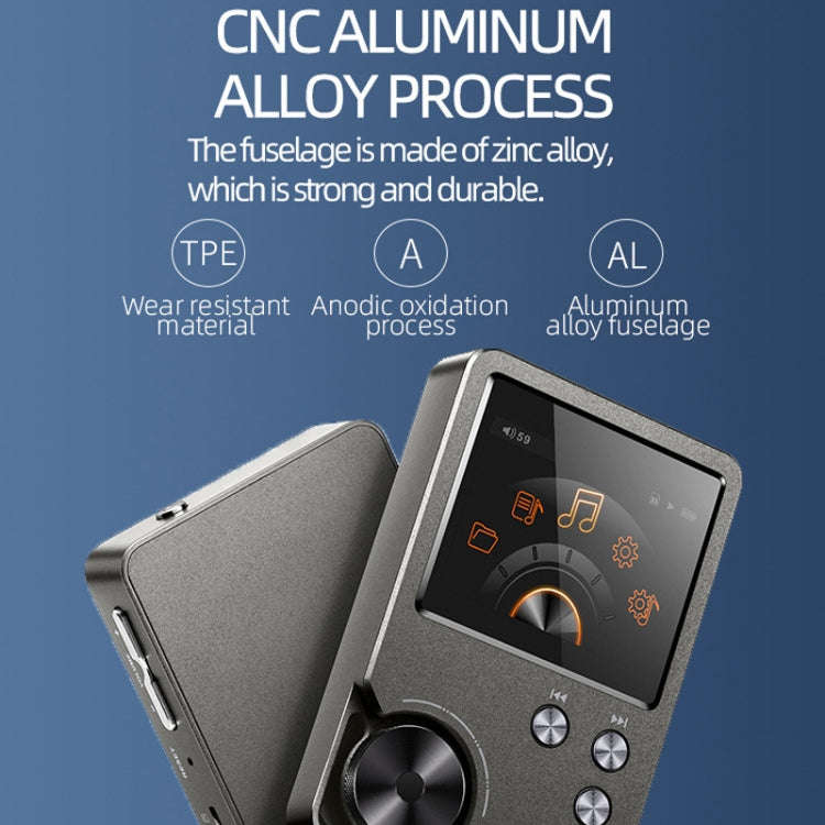 Without TF Card HIFI Lossless DSD256 Music Player Sports MP3(Silver Gray)