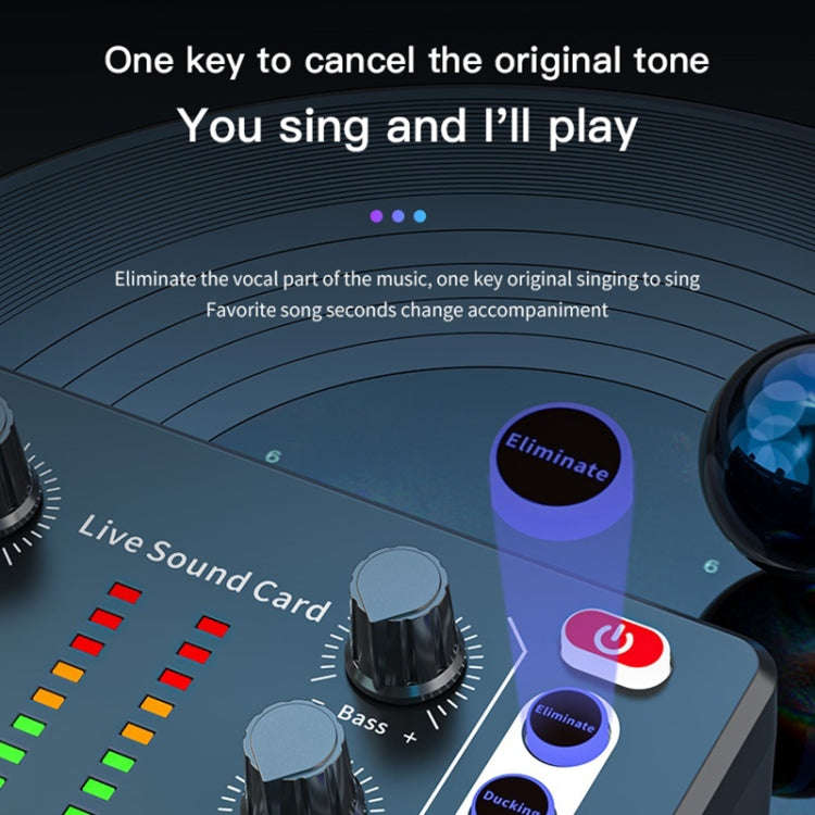 M8 Recording And Singing Live Bluetooth Sound Card Set, Color: Black