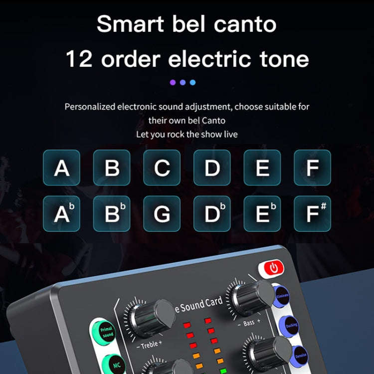 M8 Recording And Singing Live Bluetooth Sound Card Set, Color: Black
