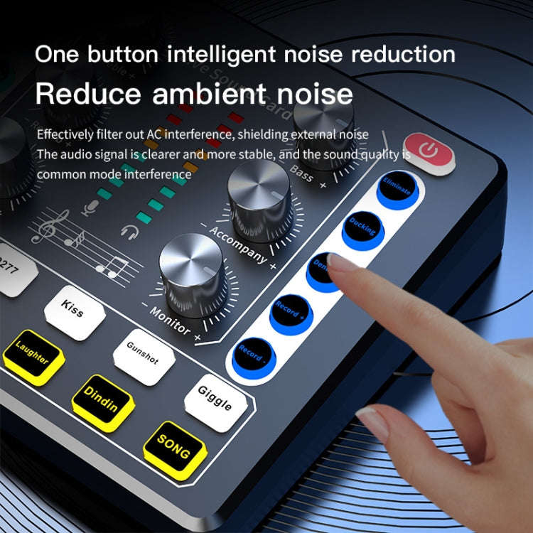 M8 Recording And Singing Live Bluetooth Sound Card Set, Color: Black