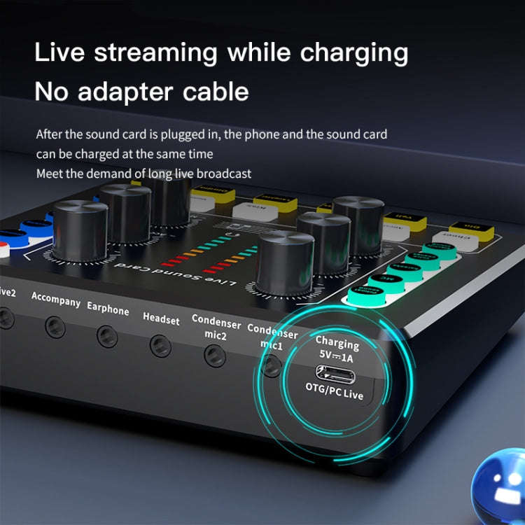 M8 Recording And Singing Live Bluetooth Sound Card Set, Color: Black