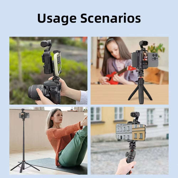 For DJI Osmo Pocket 3 Phone Holder Expansion Bracket With 3 Cold Shoe Port(Black)