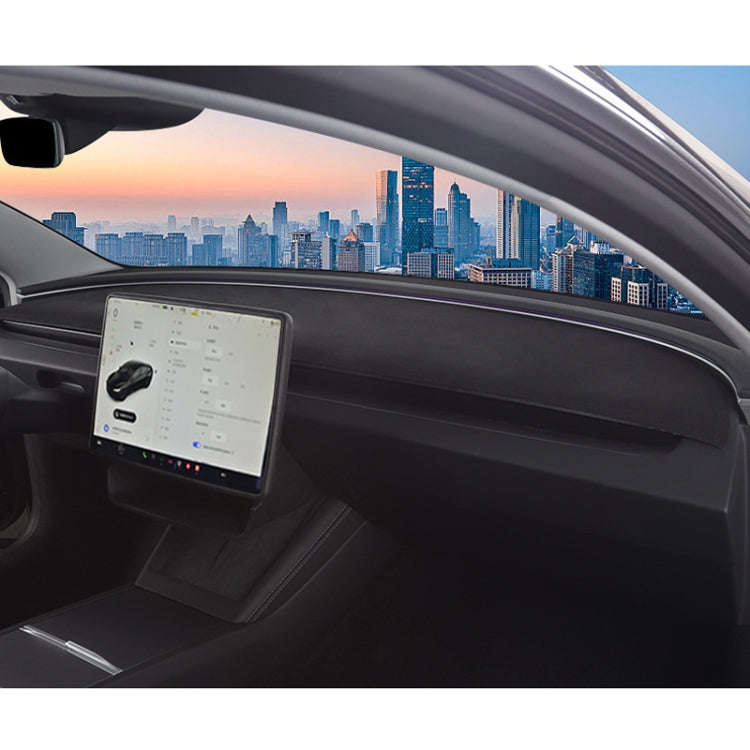 For 2024 Tesla Model 3 Dashboard Car Suede Light-Proof Pad