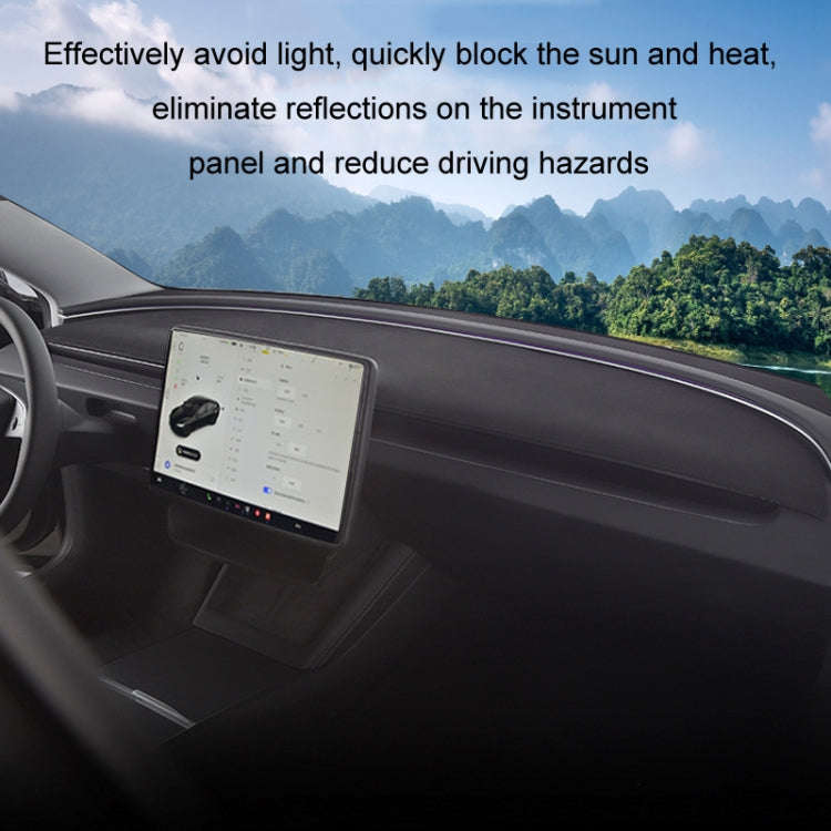 For 2024 Tesla Model 3 Dashboard Car Suede Light-Proof Pad