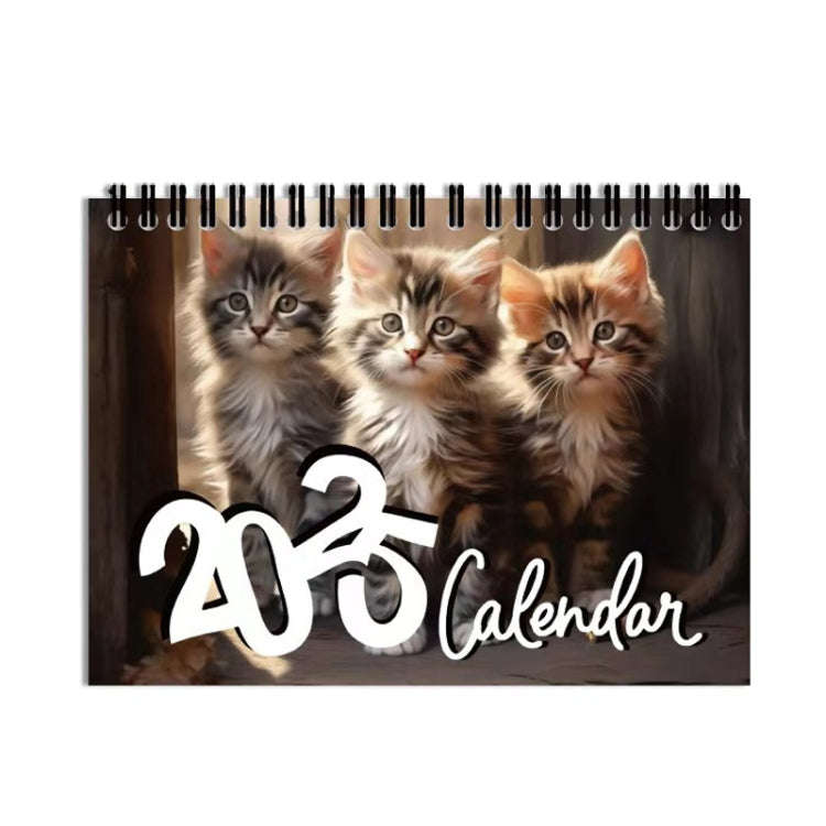 2025 Year 12 Month Kitty Cats English Calendar Cute Wall Calendar