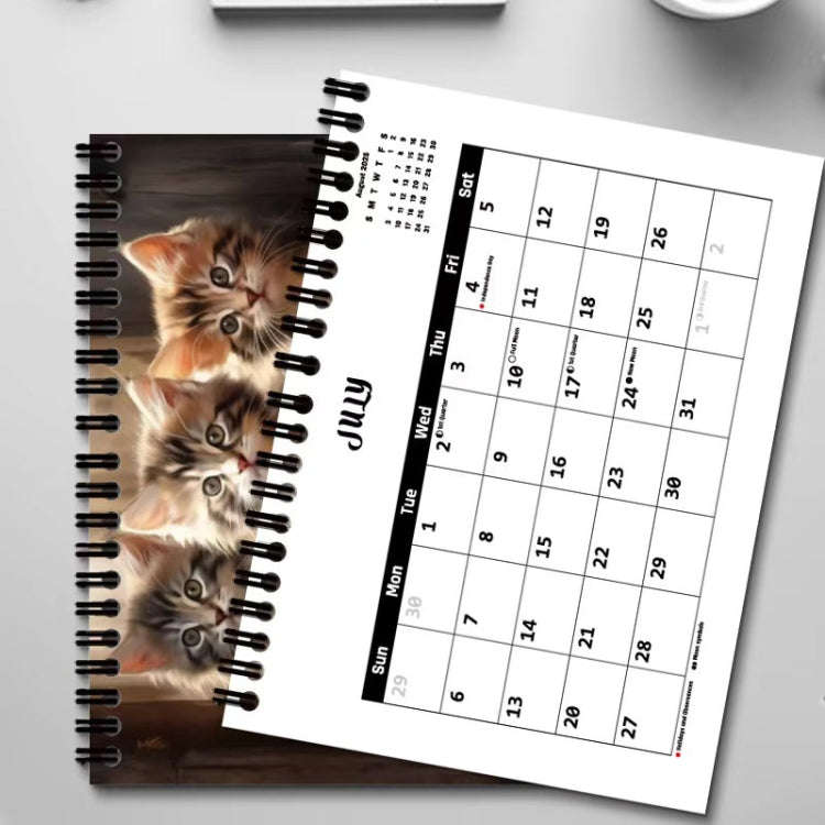 2025 Year 12 Month Kitty Cats English Calendar Cute Wall Calendar