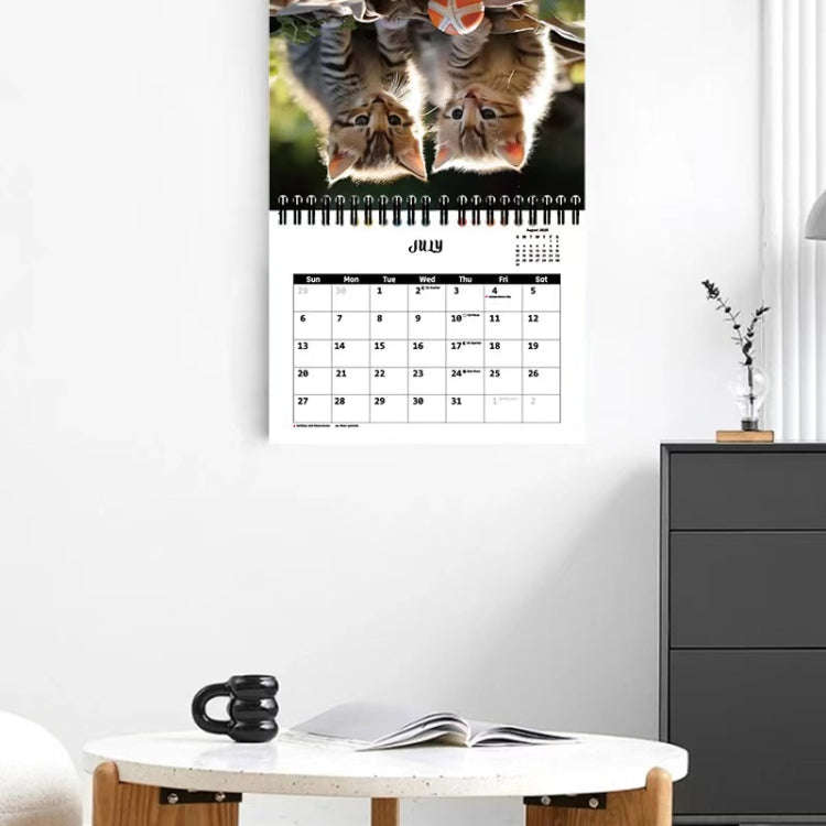 2025 Year 12 Month Kitty Cats English Calendar Cute Wall Calendar