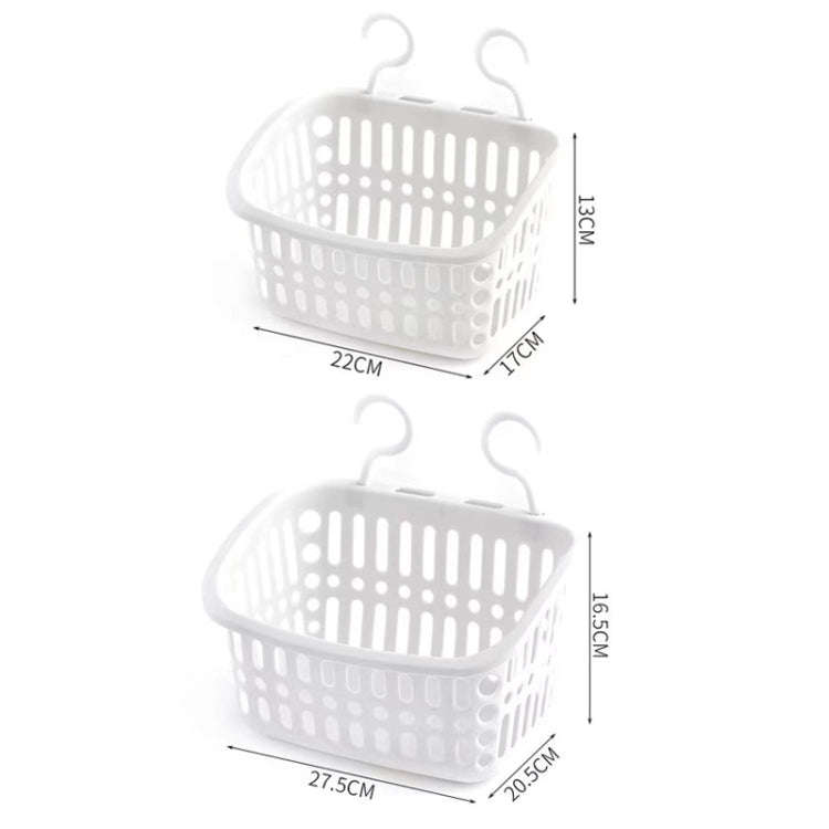 Plastic Hanging Basket With Hook Kitchen Storage Drain Basket Shelf Bathroom Organizer, Color: Sm...