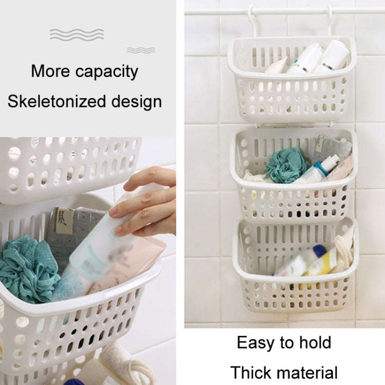 Plastic Hanging Basket With Hook Kitchen Storage Drain Basket Shelf Bathroom Organizer, Color: La...