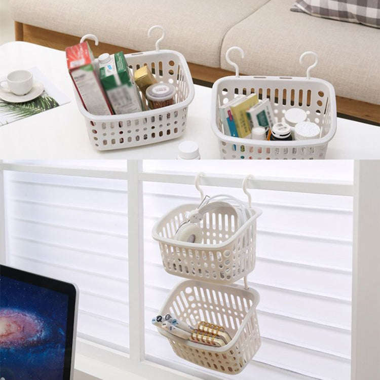 Plastic Hanging Basket With Hook Kitchen Storage Drain Basket Shelf Bathroom Organizer, Color: La...