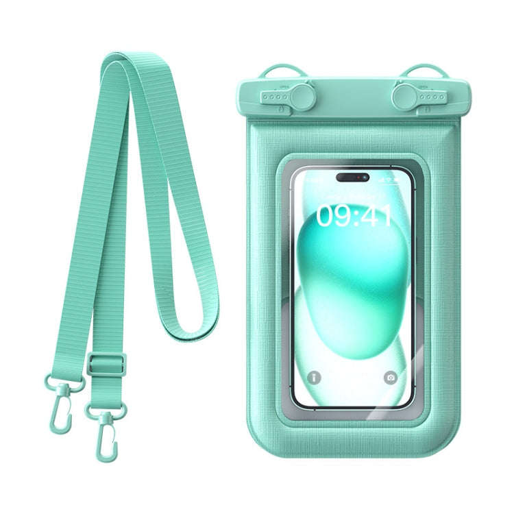 IPX8 Mobile Phone Waterproof Bag Sponge Shock Absorption Floating Swimming Phone Case(Mint Green)
