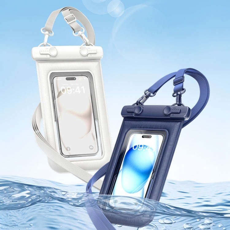 IPX8 Mobile Phone Waterproof Bag Sponge Shock Absorption Floating Swimming Phone Case(Navy Blue)