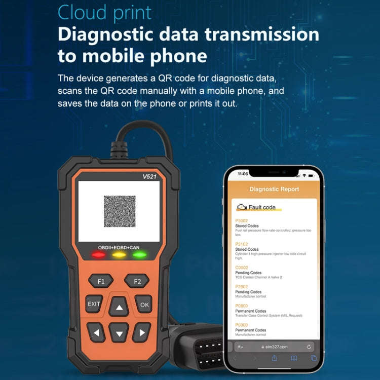 Multifunctional OBD Vehicle Fault Diagnostic Instrument Performance Test(Orange)