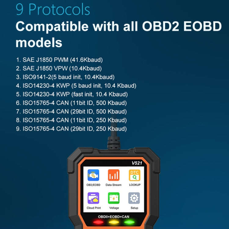 Multifunctional OBD Vehicle Fault Diagnostic Instrument Performance Test(Orange)