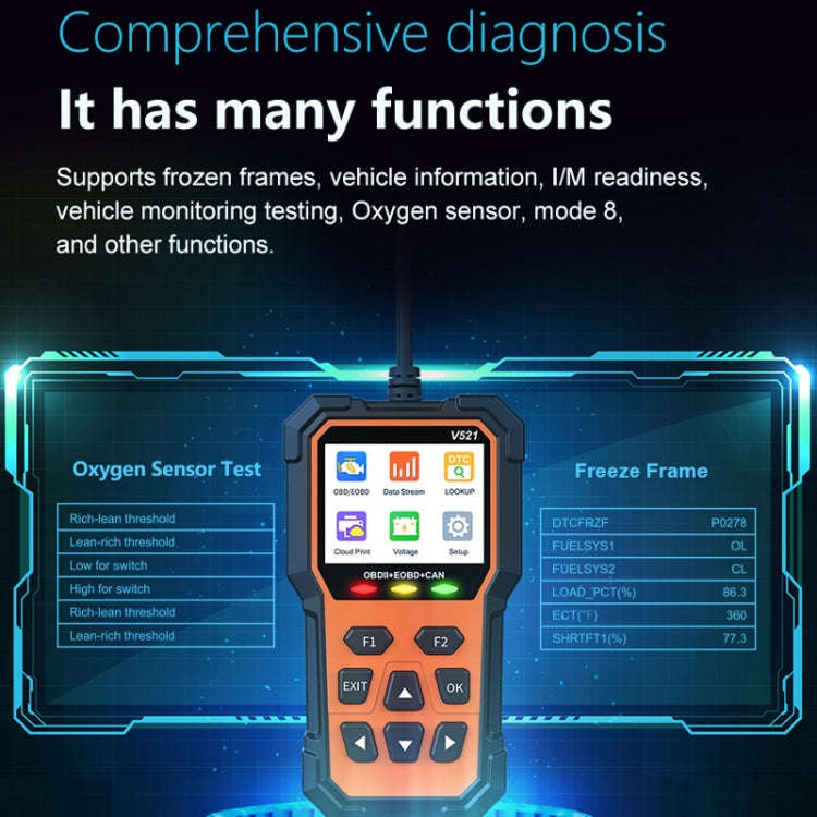 Multifunctional OBD Vehicle Fault Diagnostic Instrument Performance Test(Orange)