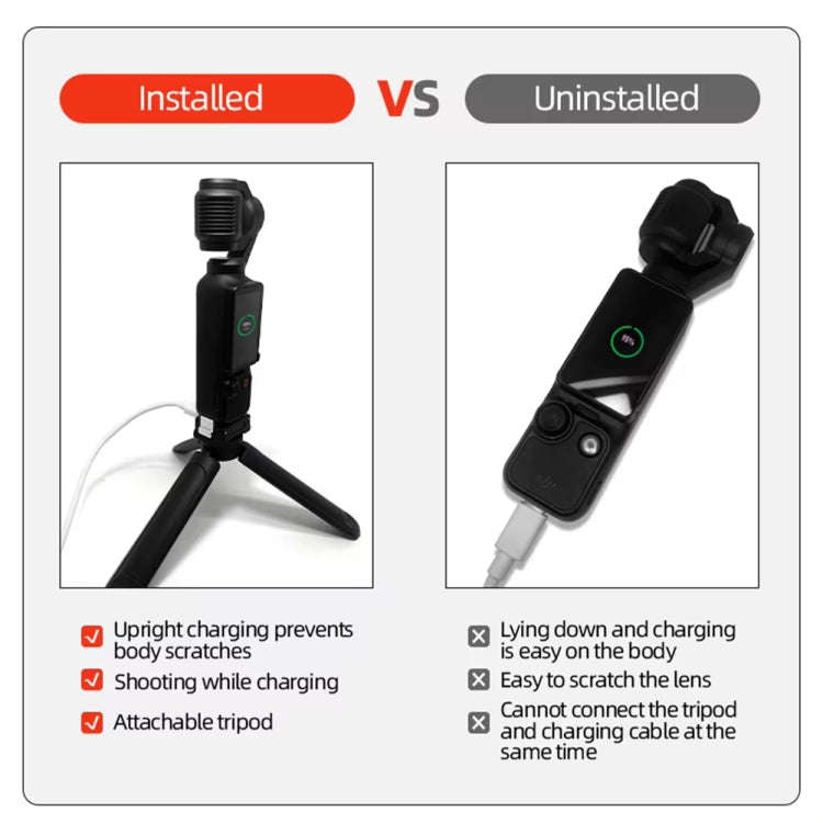 For DJI OSMO Pocket 3 Camera Charging Base Quick Release Mount Adapter With 1/4 Inch Hole, Spec: ...