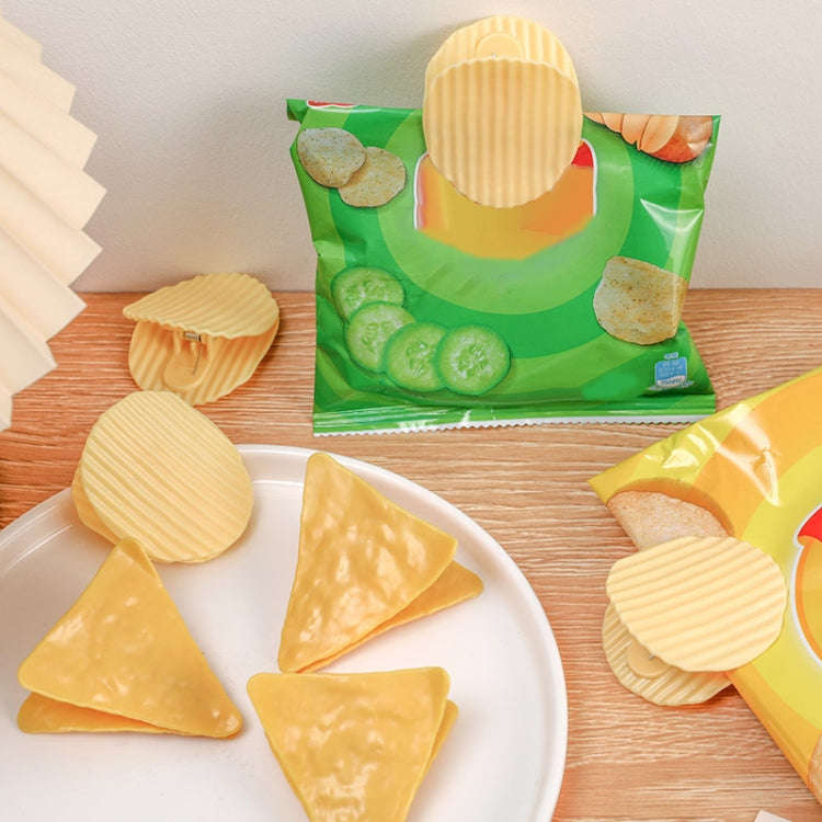 2pcs Potato Chip Sealing Clips Faux Shape Fun Handbook Decoration Food Bag Storage Clips(Triangle)