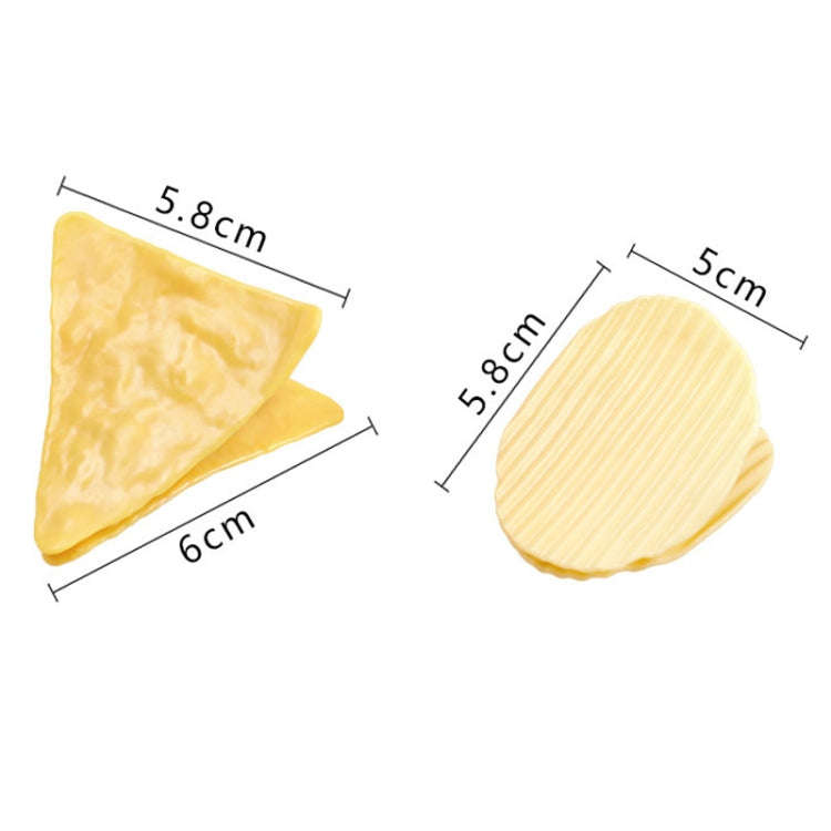 2pcs Potato Chip Sealing Clips Faux Shape Fun Handbook Decoration Food Bag Storage Clips(Triangle)