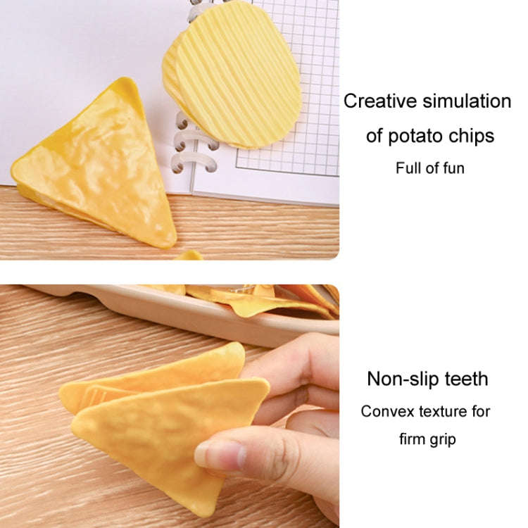 2pcs Potato Chip Sealing Clips Faux Shape Fun Handbook Decoration Food Bag Storage Clips(Triangle)