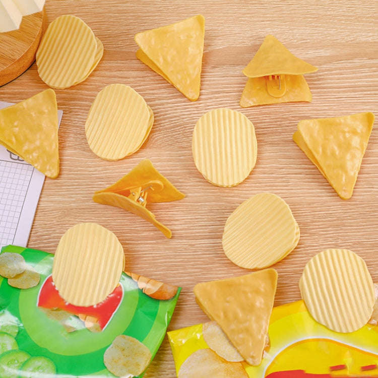 2pcs Potato Chip Sealing Clips Faux Shape Fun Handbook Decoration Food Bag Storage Clips(Triangle)