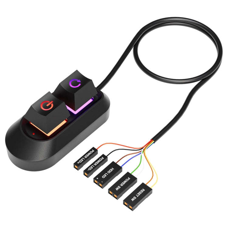 Desktop Computer External Switch Restart Button Computer Power Extension Cable, Color: Rubberized...