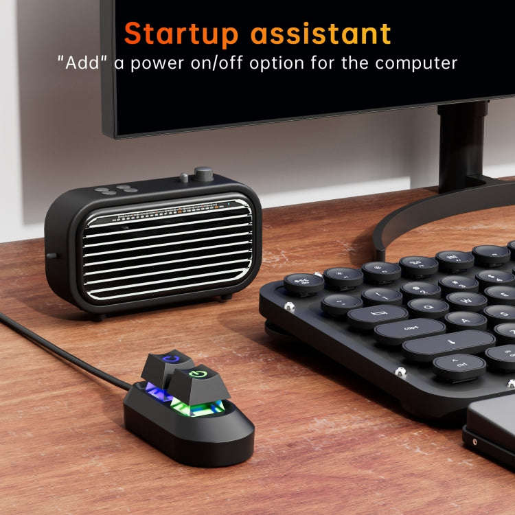 Desktop Computer External Switch Restart Button Computer Power Extension Cable, Color: Rubberized...