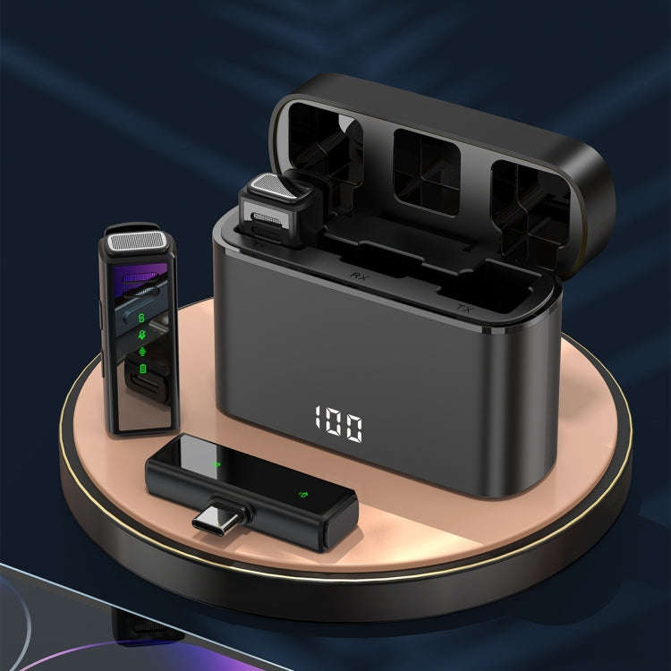 J88 Mini Intelligent Noise Reduction Wireless Collar Microphone, Spec: Type-C + 8 Pin Adapter(Black)