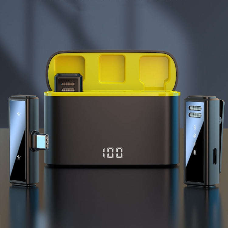 J88 Mini Intelligent Noise Reduction Wireless Collar Microphone, Spec: Type-C(Black Yellow)