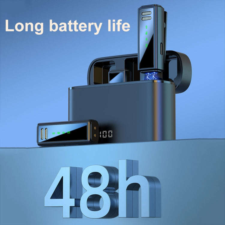 J88 Mini Intelligent Noise Reduction Wireless Collar Microphone, Spec: Type-C + 8 Pin Adapter(Bla...