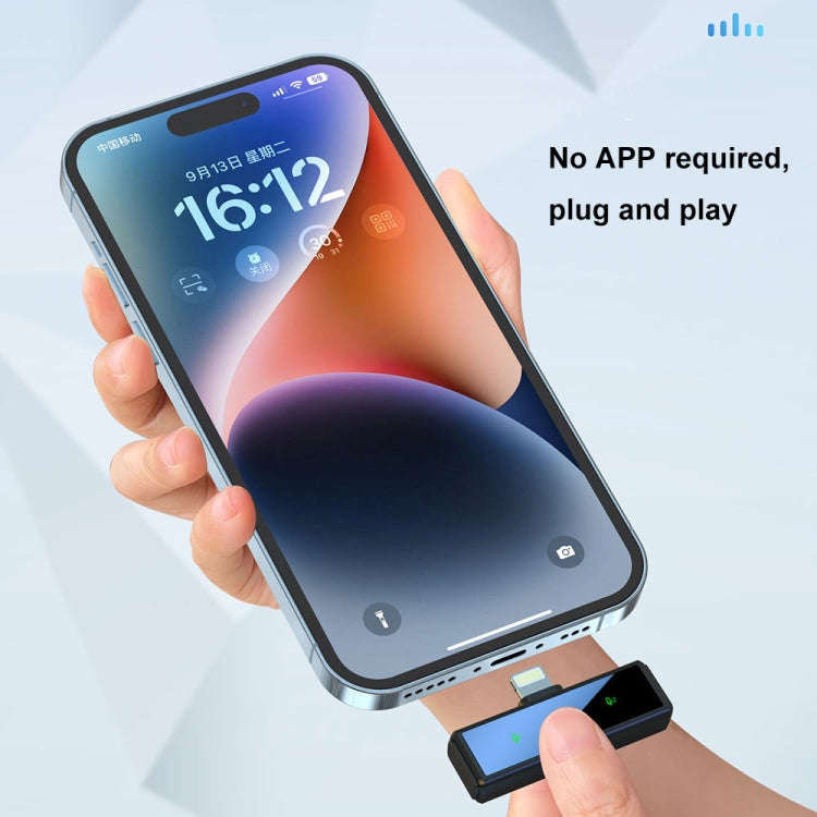 J88 Mini Intelligent Noise Reduction Wireless Collar Microphone, Spec: Type-C + 8 Pin Adapter(Bla...