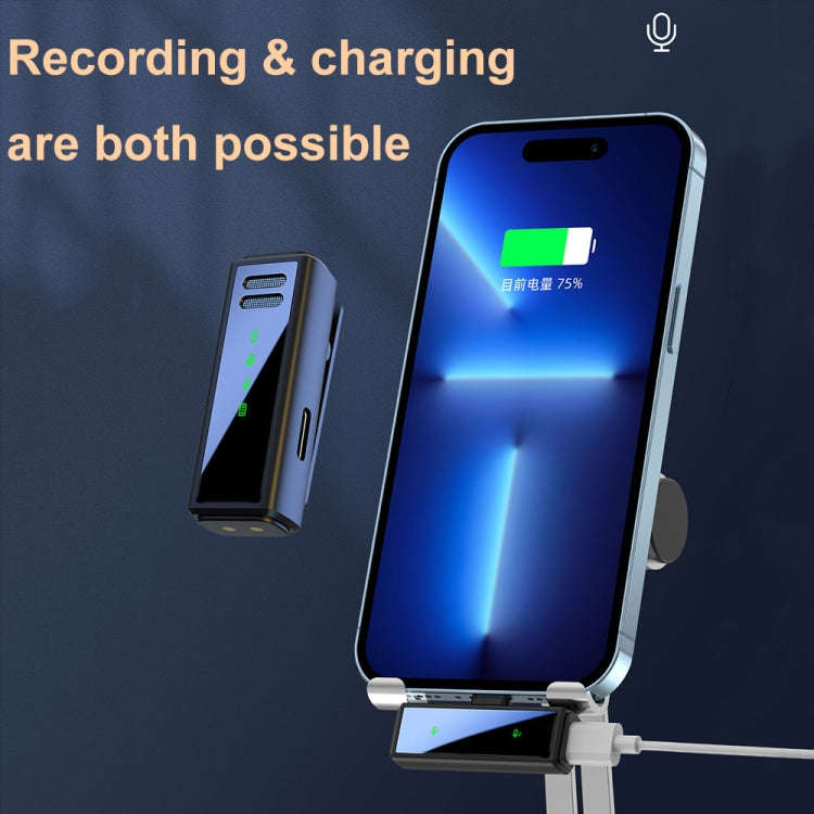 J88 Mini Intelligent Noise Reduction Wireless Collar Microphone, Spec: Type-C + 8 Pin Adapter(Bla...
