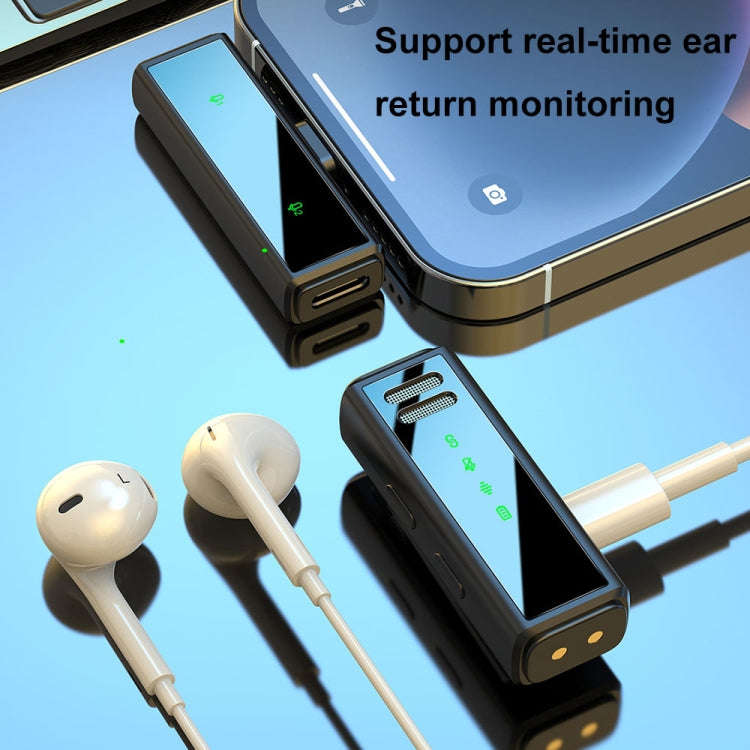 J88 Mini Intelligent Noise Reduction Wireless Collar Microphone, Spec: Type-C + 8 Pin Adapter(Black)