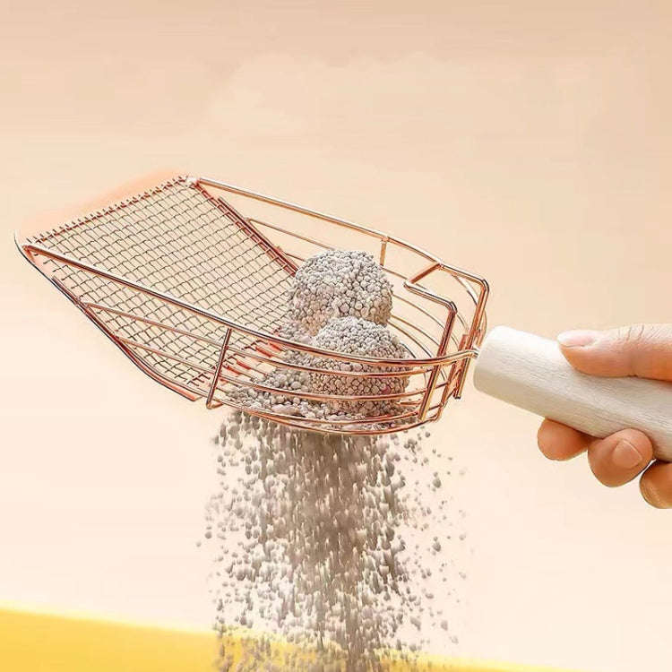 Metal Cat Litter Scoop Partition Filter Shovel Pet Care Cleaning Tool, Color: Round Silver