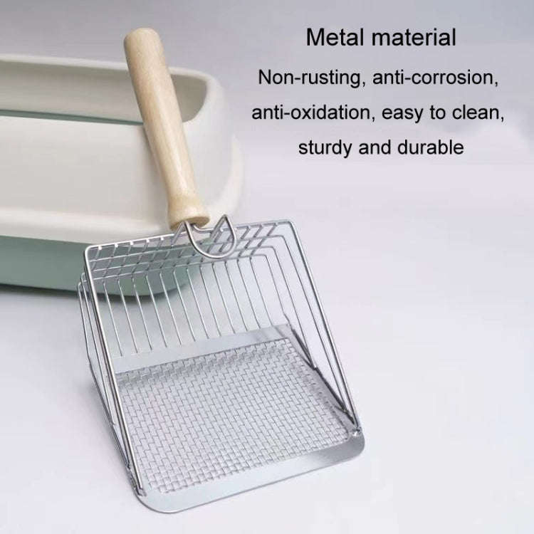 Metal Cat Litter Scoop Partition Filter Shovel Pet Care Cleaning Tool, Color: Round Silver