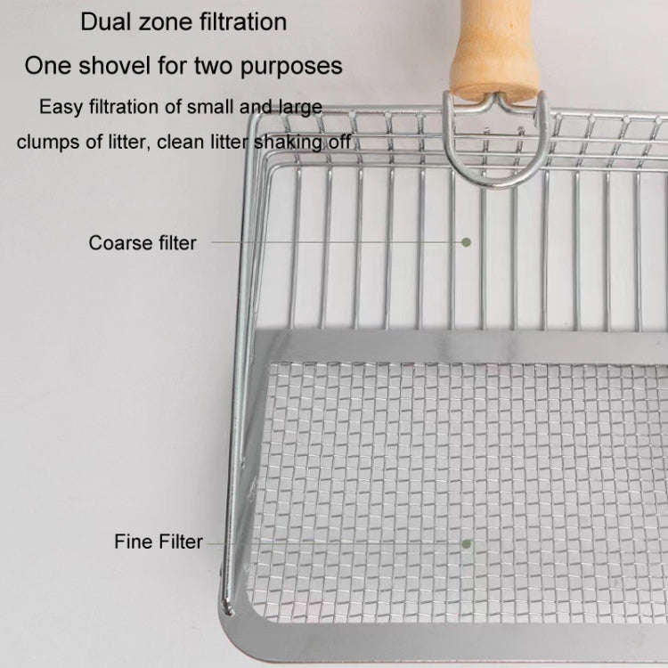 Metal Cat Litter Scoop Partition Filter Shovel Pet Care Cleaning Tool, Color: Round Silver