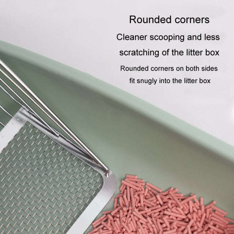 Metal Cat Litter Scoop Partition Filter Shovel Pet Care Cleaning Tool, Color: Round Silver