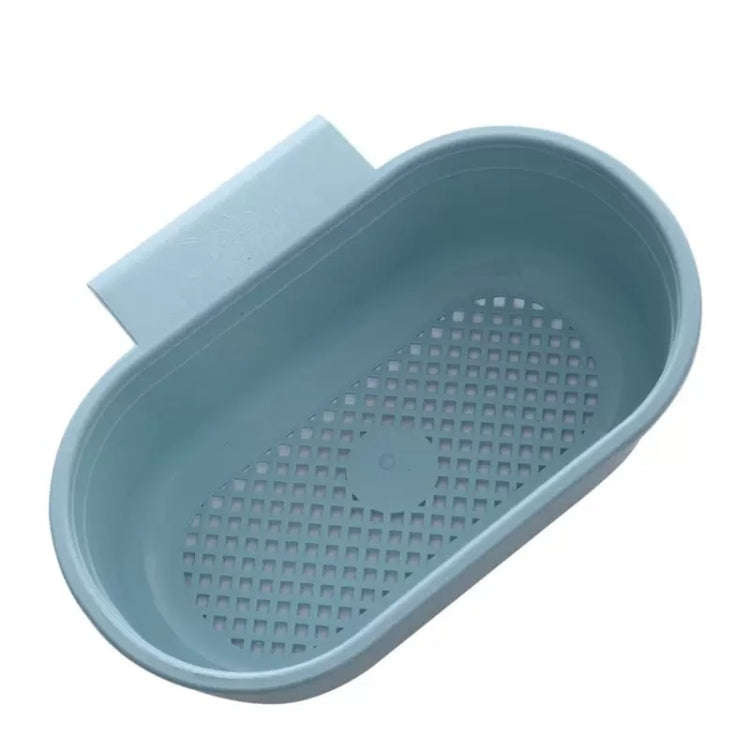 Kitchen Sink Drain Basket Washing Basin Multifunctional Storage Hanging Basket(Blue)