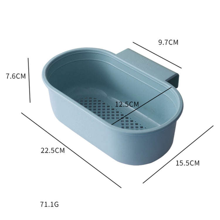 Kitchen Sink Drain Basket Washing Basin Multifunctional Storage Hanging Basket(Blue)